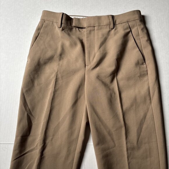 Zara Tan Dress Pants Cuffed Cotton Blend Size 8 - Picture 2 of 7